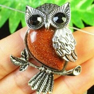 🦉Goldstone Healing♥️Owl Necklace🦉
